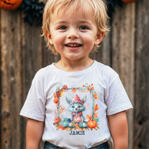 Camiseta De Bebé Parche de Calabaza de Zorro Lindo y Espeluznante P