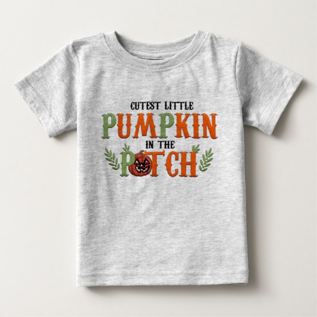 Camiseta De Bebé Parche de calabaza más fino (Anverso)