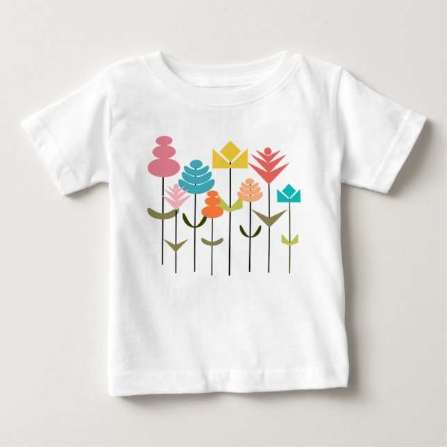 Camiseta De Bebé Parche de flores (Anverso)