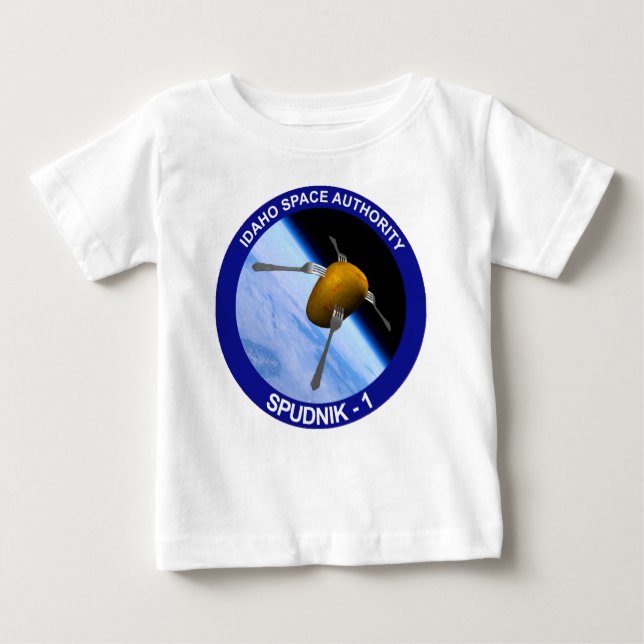 Camiseta De Bebé Parche de misión de satélite Idaho Spudnik (Anverso)