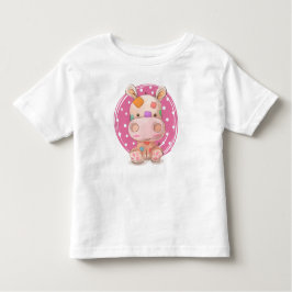 Camiseta De Bebé Parche Hippo Pink