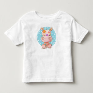 Camiseta De Bebé Parchwork Hippo Blue