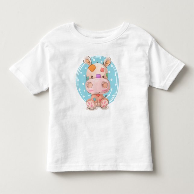 Camiseta De Bebé Parchwork Hippo Blue (Anverso)