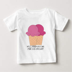 Camiseta De Bebé Pare la camiseta gritadora del bebé del helado
