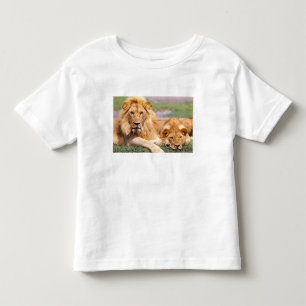 Camiseta De Bebé Pareja de Leones Africanos, Panthera leo, Tanzania
