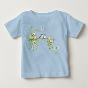 Camiseta De Bebé Pareja de pájaros acuarela