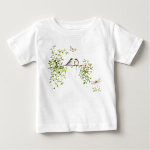 Camiseta De Bebé Pareja de pájaros acuarela