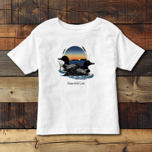 Camiseta De Bebé Pareja de somormujos en el lago Butterfield