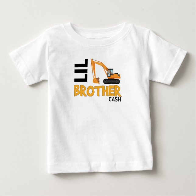 Camiseta De Bebé Parentesco de camión de construcción de hermano me (Anverso)