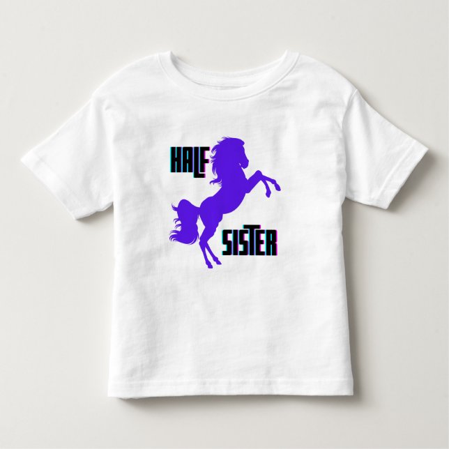 Camiseta De Bebé Parentesco De Pony Púrpura De Mitad De Hermandad (Anverso)