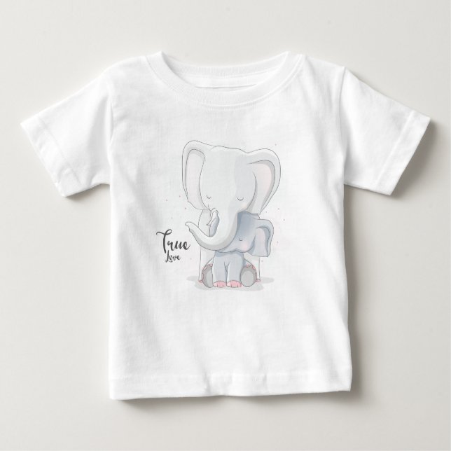 Camiseta De Bebé Pares lindos del elefante (Anverso)