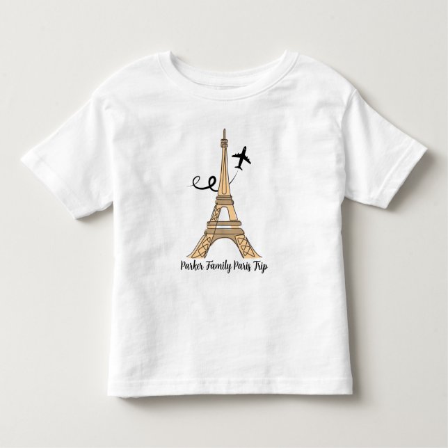 Camiseta De Bebé París Personalizable Viaje Chic Torre Eiffel (Anverso)