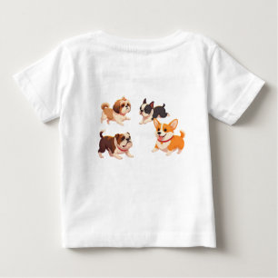 Camiseta De Bebé "Park Pals: Perros de caricatura en juego"