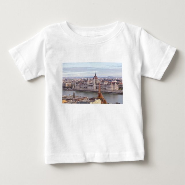 Camiseta De Bebé Parlamento húngaro Budapest por día (Anverso)