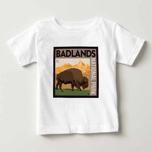 Camiseta De Bebé Parque nacional Badlands | Búfalo (Anverso)