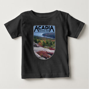 Camiseta De Bebé Parque nacional de Acadia Retro Vintage Isla Maine