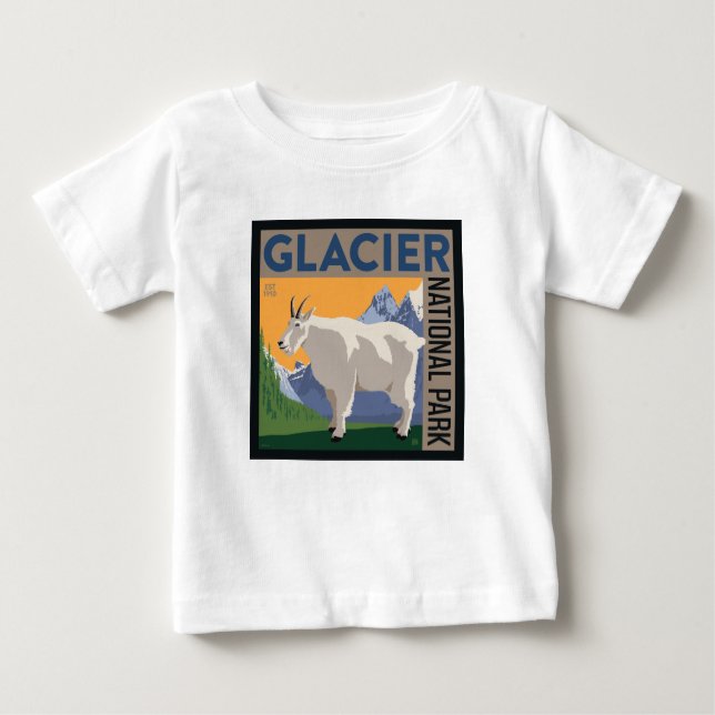 Camiseta De Bebé Parque nacional Glaciar | Cabra (Anverso)