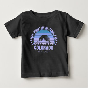 Camiseta De Bebé Parque nacional Rocky Mountain Colorado Retro