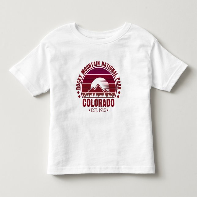 Camiseta De Bebé Parque nacional Rocky Mountain Colorado Retro (Anverso)
