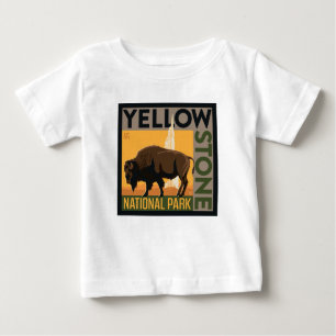 Camiseta De Bebé Parque nacional Yellowstone   Búfalo