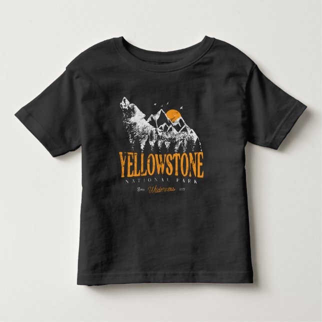 Camiseta De Bebé Parque nacional Yellowstone Montañas Wolf (Anverso)