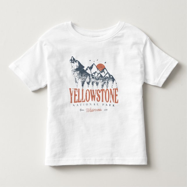 Camiseta De Bebé Parque nacional Yellowstone Montañas Wolf (Anverso)