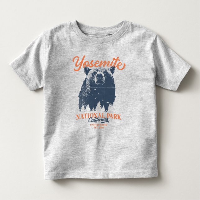 Camiseta De Bebé Parque nacional Yosemite Grizzly Bear California (Anverso)