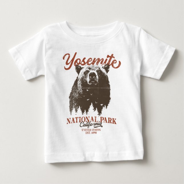 Camiseta De Bebé Parque nacional Yosemite Grizzly Bear California (Anverso)