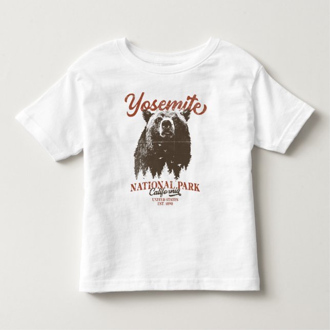 Camiseta De Bebé Parque nacional Yosemite Grizzly Bear California (Anverso)