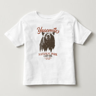 Camiseta De Bebé Parque nacional Yosemite Retro Bear Negro de Calif