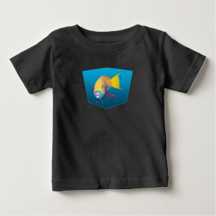 Camiseta De Bebé Parrofish - Fondo azul gradiente de diseño  