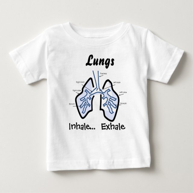 Camiseta De Bebé Partes del cuerpo -- Pulmones humanos (Anverso)