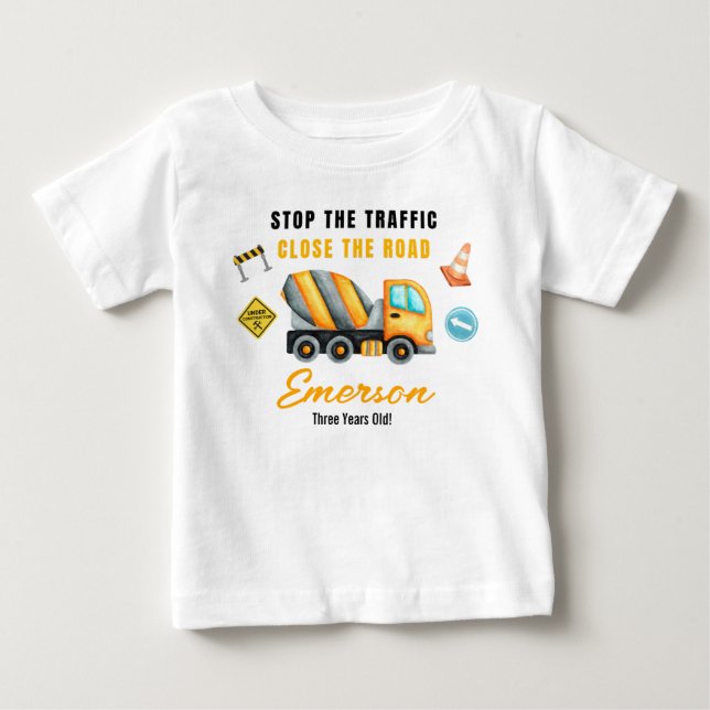 Camiseta De Bebé Partido de Cumpleaños de la Construcción (Anverso)