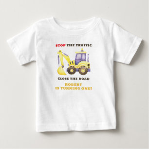 Camiseta De Bebé Partido de cumpleaños de la Excavadora de Camiones