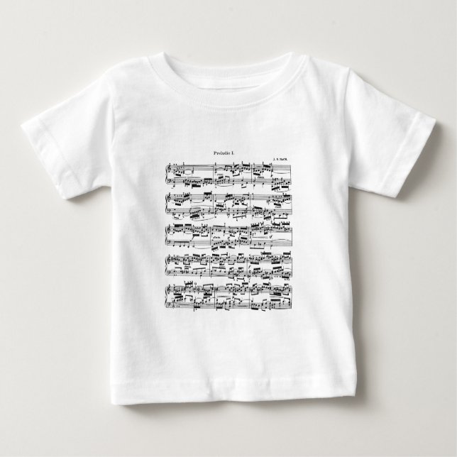 Camiseta De Bebé Partitura de Bach (Anverso)