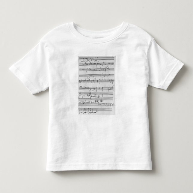 Camiseta De Bebé Partitura musical manuscrita (Anverso)