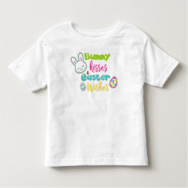 Camiseta De Bebé Pascua, besos de conejo, deseos de Pascua, huevos 