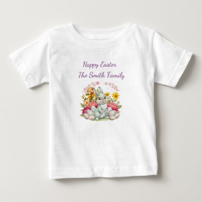 Camiseta De Bebé Pascua de Acuarela Linda (Anverso)