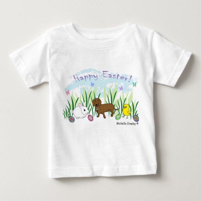 Camiseta De Bebé Pascua de dachshund (Anverso)