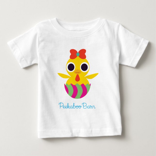 Camiseta De Bebé Pascua de Peekaboo Barn | Bayla Chick 2 (Anverso)