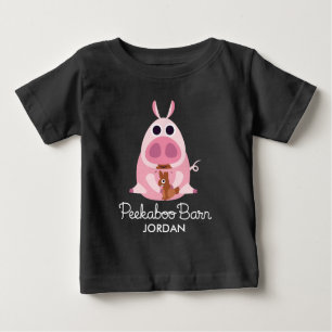 Camiseta De Bebé Pascua de Peekaboo Barn   Leary the Pig