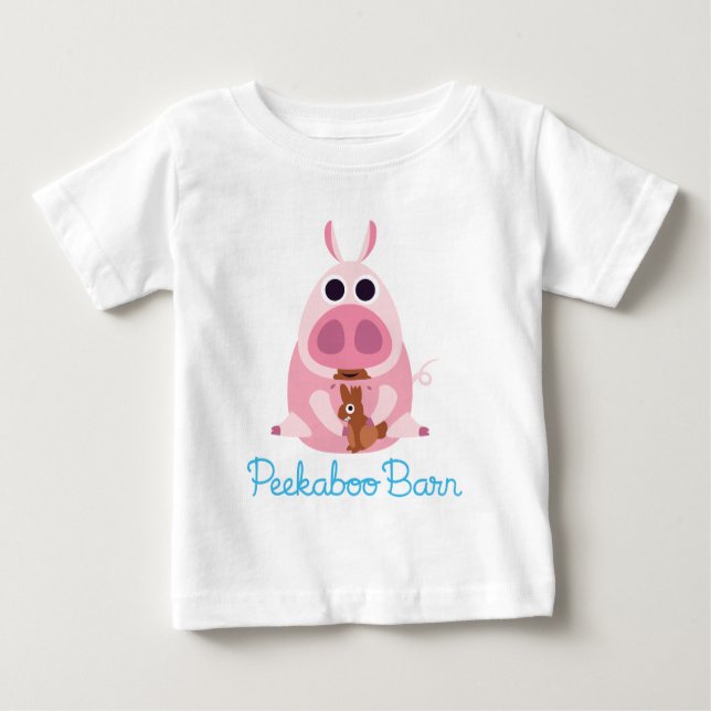 Camiseta De Bebé Pascua de Peekaboo Barn | Leary the Pig 2 (Anverso)