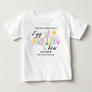 Camiseta De Bebé Pascua del equipo de caza de huevos de pascua del