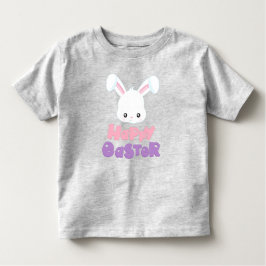 Camiseta De Bebé Pascua feliz, conejo lindo, conejo blanco