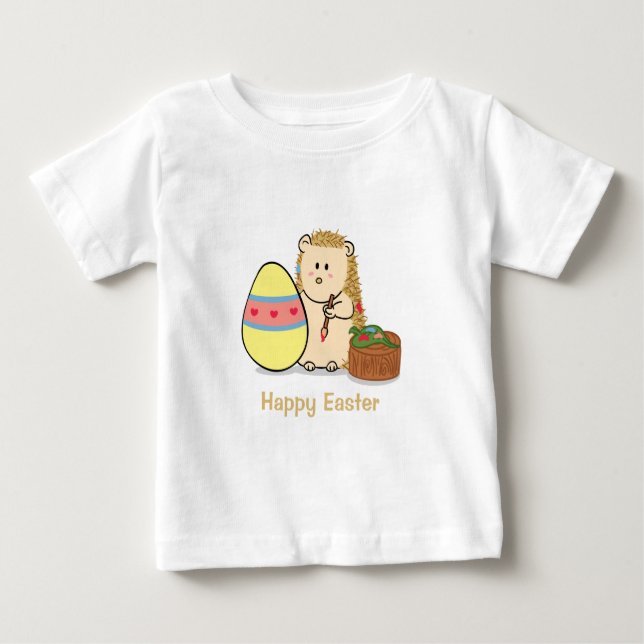 Camiseta De Bebé Pascua feliz: Huevo de pintura de seda (Anverso)