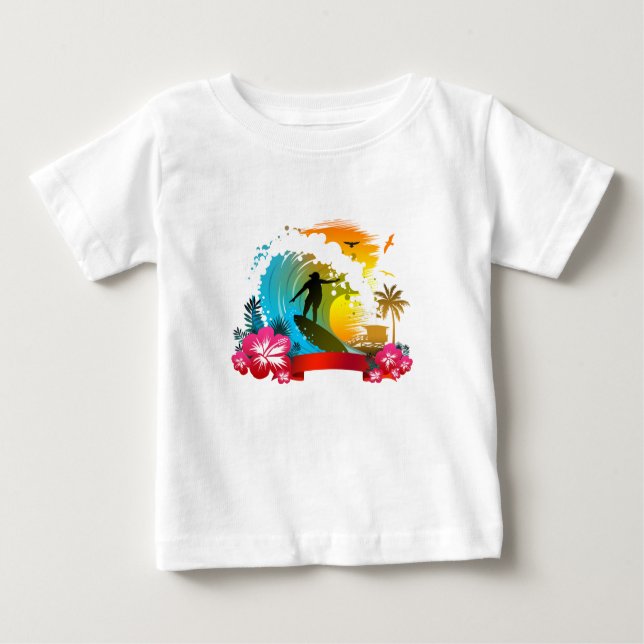 Camiseta De Bebé Pasear por la marea (Anverso)