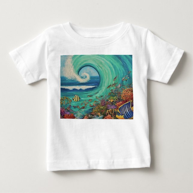 Camiseta De Bebé "Pasear por las olas: Ocean Vibes Tee" (Anverso)