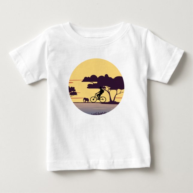 Camiseta De Bebé Paseo en bicicleta de Safari al atardecer - Ciclis (Anverso)