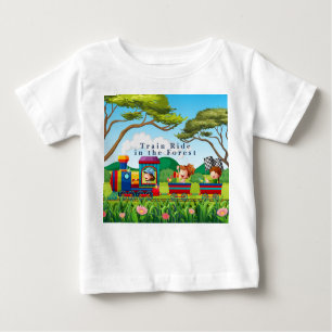 Camiseta De Bebé Paseo en tren al estilo personalizado en el bosque