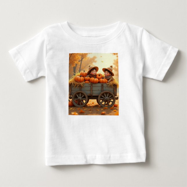 Camiseta De Bebé Paseo en vagón de heno (Anverso)